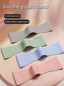 4pcs Silicone Hip Expansion Belt Resistance Band, Suitable For Yoga, Fitness, Shaping, Rehabilitation, Strength Training Of Physical Abilities, Resistance Band - Multicolor - View 3