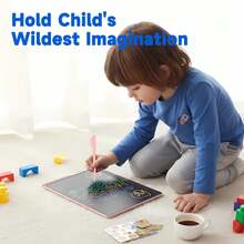 13英寸大屏幕电子写字板 - 一键可擦写可重复使用绘图板，配有触控笔，儿童教育艺术玩具，耐用PVC材质，创意学习工具，现代儿童家具，光滑表面，适合作为圣诞节、万圣节等11个节日的礼物 - 彩色 - 查看 8