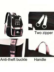 Casual Multifunctional Lightweight Backpack, Panda Design With Plush Pendant, Multifunctional, Simple, Fresh, Large Capacity, Lightweight Spine Protection Backpack, Lightweight Travel Backpack, Suitable For Daily Commuting And Travel - Backpack - View 7