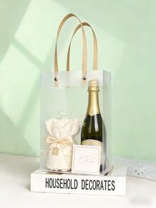 10/30pcs Holiday Gift Bags, Matte PVC Tote Bags For Wedding Party Favors And Souvenirs, Party Gift Bags, Party Gift Packs - Transparent - View 4