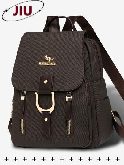 Mochila con solapa de cuero sintético antirrobo, billetera de mujer, bolso de moda multifunción para uso diario, bolso de viaje ligero con múltiples bolsillos de gran capacidad, mochila minimalista, mochila conveniente, adecuada para estudiantes, enfermeras, maestros, personas de negocios, viajes, negocios, traslados, compras, oficina, citas, senderismo, entrenamiento, trabajo, regalo de cumpleaños, regalo de vacaciones