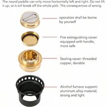 ZAQEstufa de Alcohol para Mochilero Hornillo de Alcohol de Cobre a Prueba de Viento Hornillo de Aleación de Aluminio Portátil para Mochilero de Alcohol para Picnic de Camping - Verde negruzco - Ver 8