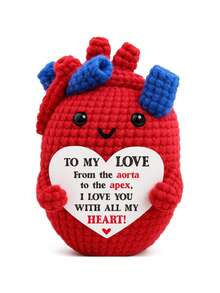 This Handmade Plush Doll Figurine Features An Uplifting Message, Making It A Great Small Gift For Friends And Family. The Adorable Knitted Toy Is Perfect For Displaying In The Living Room Or On A Desk, Suitable As A Birthday Present Or Room Decor. - Multicolor - View 13