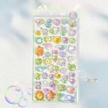 1张3D立体浮雕贴纸，新款卡通水晶环氧树脂浮雕贴纸，动物女孩奖励，新年礼物，情人节礼物，复活节礼物 - 彩色 - 查看 7