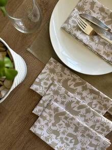 BILLU Servilletas de Tela para Mesa Elegantes Set de 6 Absorbentes, Lavables, Limpieza y Decoración de 48cm X 48cm (Mexicano Olivo) - Puebla - Ver 9