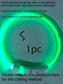 1个/2个装LED可充电发光PVC宠物项圈，3种照明模式，夜间可见，保障宠物安全，适合小型至大型犬猫，节日氛围项圈。项圈长度可根据需要修剪。本产品并非通用尺寸，请在购买前确认产品尺寸是否合适，并根据宠物的体重调整尺寸，以免使用过程中损坏产品。