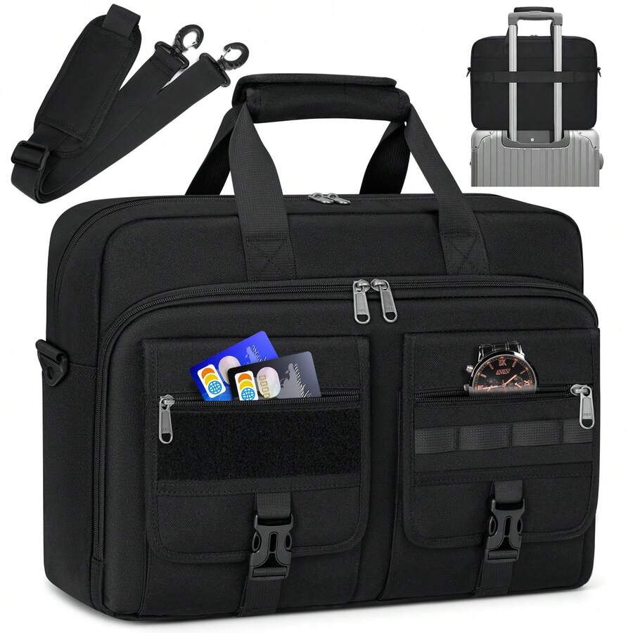 Laptop Bag 15.6/17.3 Inch Laptop Briefcase Men Business Computer Bag Large Laptop Case Waterproof Military Shoulder Messenger Bag Work Office Travel Laptop Bag - Multicolor - View 1