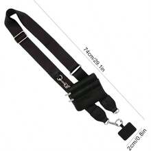 Cordn Ajustable Con Doble Gancho Y Clip De Piel Sinttica, Phone Strap With Zippered Pouch, Colgante Para Celular, Strap Phone With Wallet, Phone Strap With Wallet - Negro - Ver 5