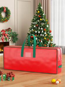 1pc Christmas Exclusive Storage Bag, Gift Bag, Home Decoration Bag, Large Capacity Wholesale Item Storage Bag, Waterproof Design, Reusable, Suitable For Gifts, Dust-Proof Large Item Gifts, Clothing, Holiday Supplies, Toys, Food Portable Bags - Red - View 6