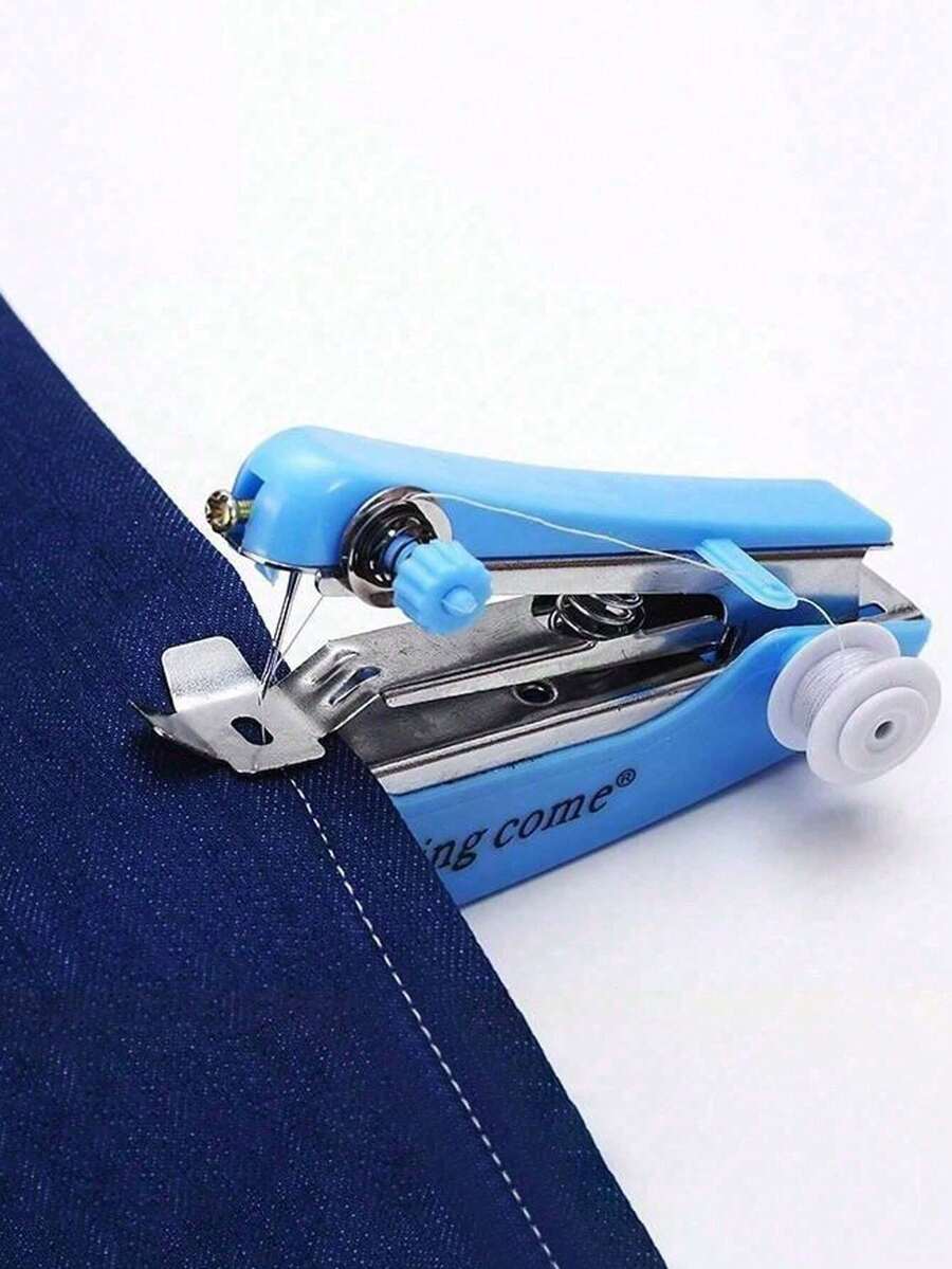 1pc Mini Manual Sewing Machine, Multifunctional All-In-One, Fast Sewing, Portable Metal Handheld Sewing Machine, Household Multifunctional Sewing Machine, Durable Metal Mini Handheld Sewing Tool, Suitable For Quick Clothing Repair, DIY Handicrafts, Curtains, Denim Sewing, Travel And Dorm Use, Easy To Operate, Compact And Portable; An Ideal Valentine's Day Practical Gift For Girlfriend, Boyfriend, Partner Or Family.