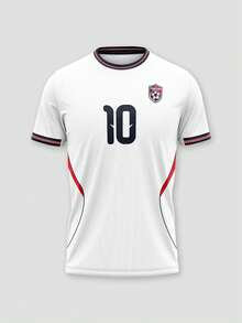 2026-27 賽季個性化客製化聯賽隊伍足球球衣與 T 恤，可客製化 Logo、號碼、隊名與球員姓名運動服 - 白色 - 查看 3