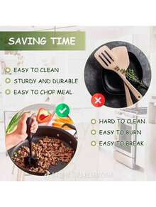 Meat Chopper, Ground Beef Chopper Tool, Hamburger Smasher Tool, Meat Masher Kitchen Tool, Food Masher, Potato Smasher, Meat Separator Tool, Meat Mincer Hand Tool, Mix And Chop, Kitchen Tools For Cooking Home Appliances Accessories Gadgets Christmas Stuff Christmas - Nhiều màu - Xem 6