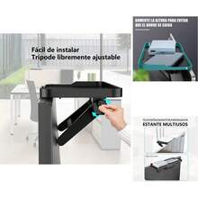 Estante Organizador de 30cm en Negro de ABS - Soporte para Pantalla, Monitor, Celular y TV, No Requiere Ensamblaje, Carga de 3 kg - Negro - Ver 2