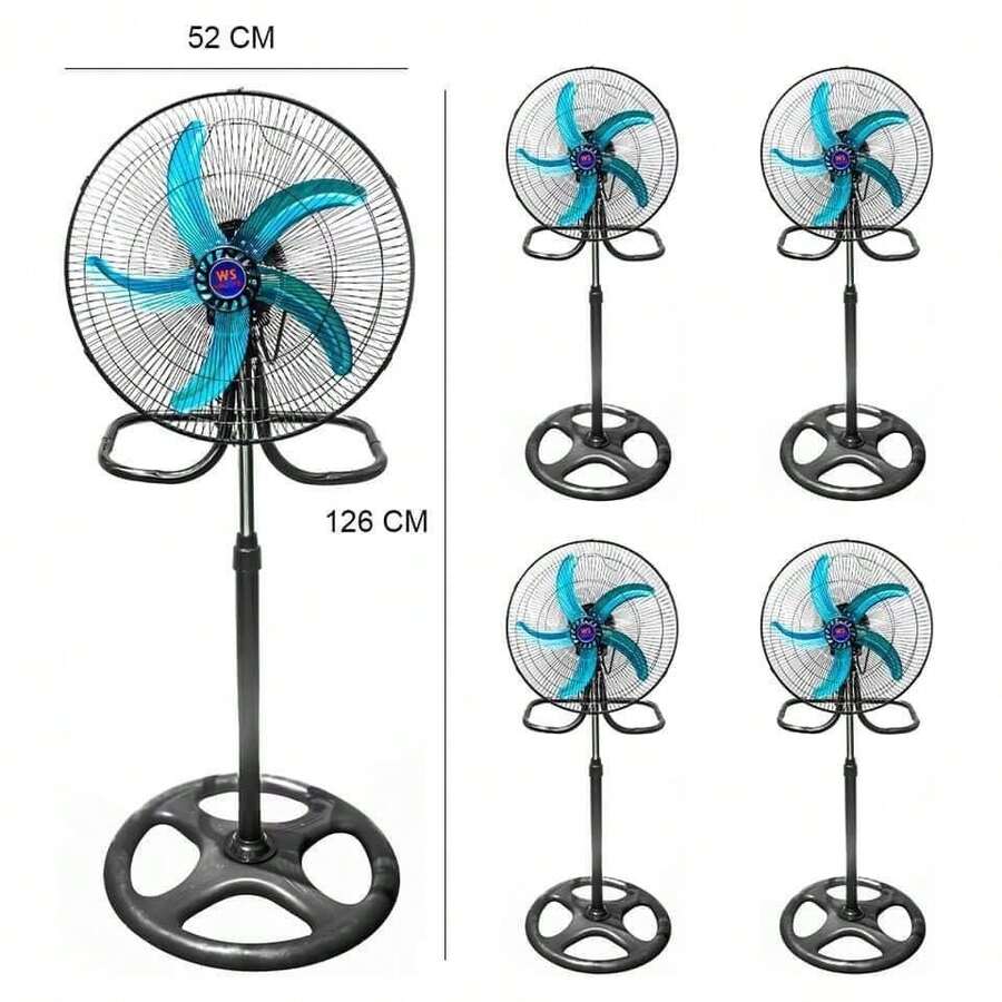 Ventilador Metálico 3 En 1 Con 5 Aspas 50 Cm Mod. Tn001 45.72 Cm 60 Negro Cromo Metal 5