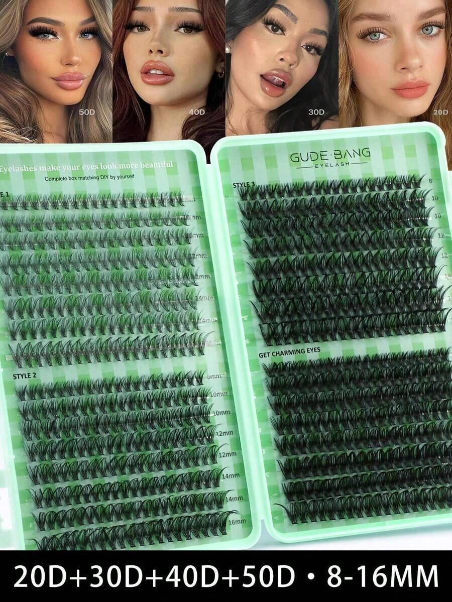 400pcs C-Curl Fluffy 3D Mink Eyelashes, High Quality, Lowest Price, New DIY False Eyelashes, Soft & Voluminous, Suitable For Makeup, Eyelash Extension, Short Lashes, DIY Lashes, Light Color Lashes, DIY Eyelash Extension At Home - 多色 6 - 查看 1