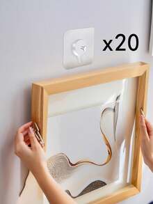 50pcs/Pack Strong Self-Adhesive Wall Hooks With Transparent Screw Fasteners, Suitable For Bathroom, Kitchen Walls, Ceilings, 16mm Length