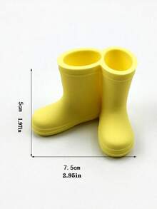 3pcs/6pcs Cartoon Mini Rain Boot Desk Organizer Rack, Macaron Color Matching, Couples Style Stationery & Pen Holder, Suitable For Art Brush Cleaning And Storage - Multicolor - View 3