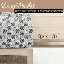Linen Market - Juego de sábanas de 4 Piezas, Estampado, tamaño ,  Sage(California King Haz un deseo gris) - Multicolor - Ver 5