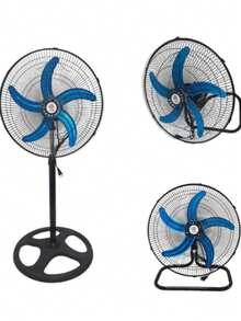 Ventilador Metálico 3 En 1 Con 5 Aspas 50 Cm Mod. Tn001 45.72 Cm 60 Negro Cromo Metal 5 - Negro - Ver 2