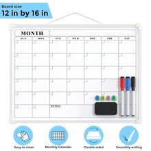 MaxGear Monthly Calendar Dry Erase Board For Wall, 16\X12\ Small Hanging Double-Sided White Board, Portable Whiteboard For Planning, Drawing, Memo, To Do List, Schoolsss, Home, Kitchen, Office,White - 白色的 - 查看 7