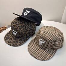 1pc Soft Top Color Block Retro Skateboard 5-Panel Cap, Women Camouflage Flat Brim Hat, New American Letter Contrast Color Baseball Cap, Unisex Fashion Simple Casual Sun Hat, Outdoor Street Skater Hippie Chicks Style