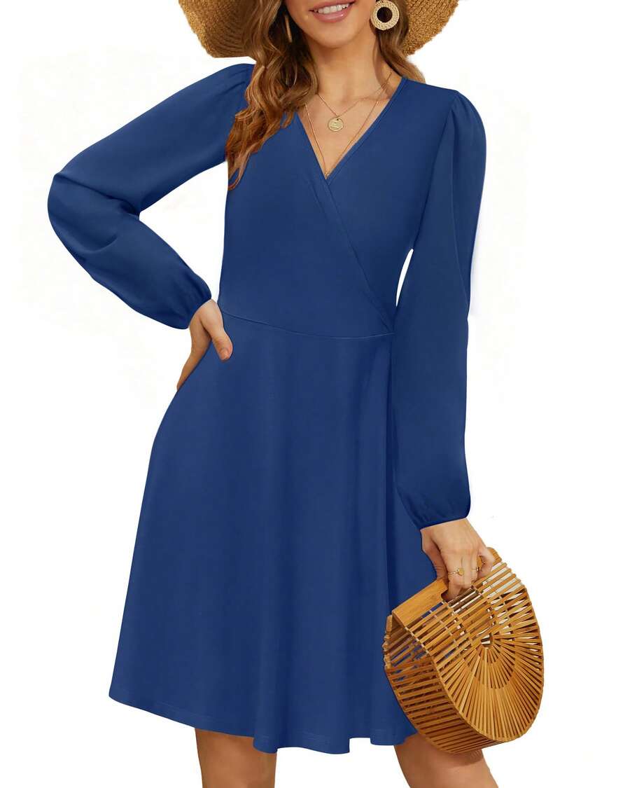 Boho Split Wrap Home - Solid Blue - View 1