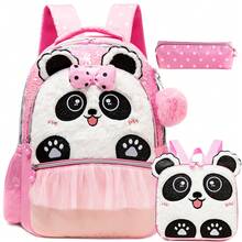 3pcs/Set Animal Pattern Girls' Backpack, Multi-Pocket Design With Crossbody Bag And Pencil Case, Suitable For Back To School - Girls' Schoolbag Set - View 12