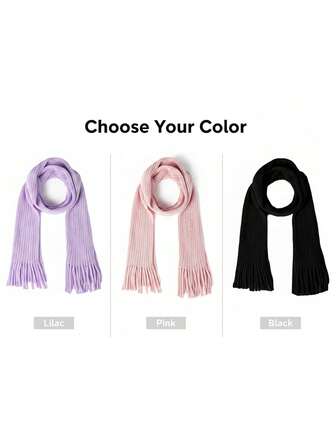 1 st. varm enfärgad tofshalsduk för barn, bekväm för pojkar och flickor i åldrarna 3-14