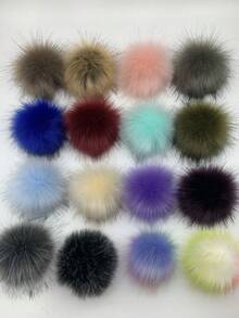 7/12/24pcs Faux Fur Pom Poms For Hats, 4Inch Fluffy Pom Poms With Elastic Loop For DIY Crafts, Removable Knitting Accessories For Shoes Scarves Gloves Bags Keychains