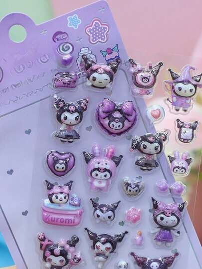 （部分款式可能存在色差，随机发货）3D立体贴纸、趣味装饰贴纸、防水透明水晶贴纸及胶粘材料