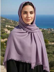 1pc New Simple Fashion Classic Versatile Soft Skin-Friendly Sunscreen Shawl, Suitable For Daily Wear, Multi-Functional Polyester Material Bamboo Pattern Tassel Rectangular Women Scarf, Hijab, Shawl