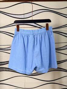 Linen Shirt And Shorts Set (2 Pieces) - Light Wash - View 6