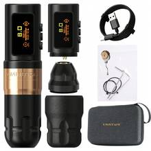 Ambition 1PC Shura-X Wireless Tattoo Machine 3.5/4.0mm Stroke 1-12V Voltage Battery 1800mAh Double Bearing Direct Drive Tattoo Pen - Gold - View 14