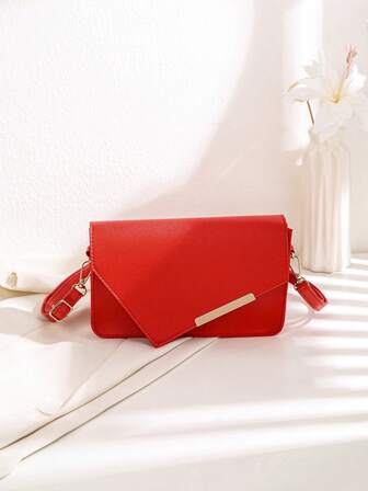 Bolso cruzado minimalista de solapa y un solo hombro, adecuado para el uso diario de las mujeres