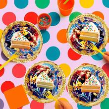 50 Pz Plato Cartón Premium Pastelero Happy Birthday Hb Rojo Confeti Oro - Mi Sirena - Ver 5