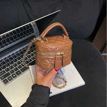 Women's Embroidered Chain Handbag/Crossbody Bag, Suitable For Shopping, Daily Life, Work, School, Convenient And Small For Going Out. - Khaki - View 4