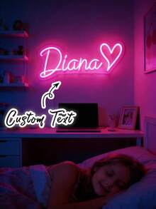 定制霓虹灯 - 个性化USB供电亚克力装饰灯，可调光，是卧室、婚礼、生日、客厅、圣诞节和派对装饰的理想之选。也是一款精美的墙面装饰霓虹灯，是送给朋友的理想礼物，尤其适合节日和周年纪念日，也是送给她的完美礼物。 - 彩色 - 查看 5