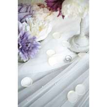 zxr Floroom - 300 pétalos de rosa marfil de seda sintética pétalos de flores para boda y niña cesta blanca para pasillos centros de mesa fiesta confeti despedida de soltera decoración romántica de125 - Marfil - Ver 2
