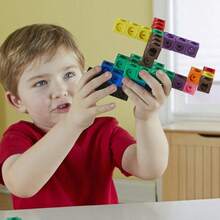 Learning Resources MathLink Cube Big Builders Actividades de Matematica Basica Juguetes Stem Juegos Educativos para Nios 200 Piezas Edades 5+Duradero y cultiva el interés de los niños - Multicolor - Ver 9