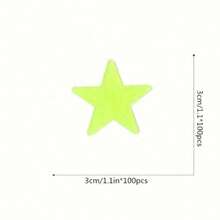 200pcs 3cm Glow In The Dark Star Wall Stickers, 3D Luminous, Solid Color And Mixed Color - Nhiều màu - Xem 6