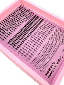 16 Rows Natural Lower Lashes (6-7mm) + Spiky Lashes (15-21mm) Individual Eyelash Extensions Pre-Made Lash Clusters Lightweight Lash Extensions Makeup Accessories - Black - View 5