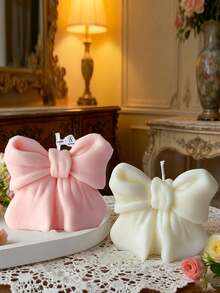 1pc Bow-Shaped Scented Candle, Bowknot Design, Fragrant, Smokeless, Long-Lasting Aroma, Suitable For Home Decor, Especially Bedroom And DIY Gifts. Applicable For Home Decor, Fireplace, Living Room, Central Decoration, Office, Valentine's Day Gift, Candle Set, Scented Candle, Friend Gift, Women Gift. - Multicolor - View 16