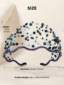1 件女士时尚简约百搭水晶串珠发带，适合婚礼、典礼、节日等场合头带发带发箍 - 銀色 - 查看 11