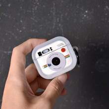 一套创意相机涂鸦设计软质保护套，带挂绳夹，兼容苹果1/2/3/Pro2无线蓝牙耳机 - 彩色 - 查看 7