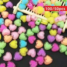 Yiwu Qiyou Accessories Co., LTD 100/50 hạt cườm hình trái tim trong suốt 8mm, dạng rời, dùng để làm trang sức DIY, vòng tay, dây chuyền, dây điện thoại, đồ thủ công mỹ nghệ. - Nhiều màu - Xem 1