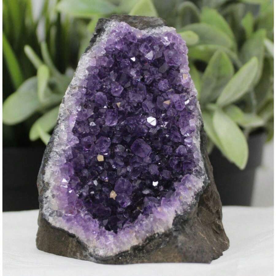 1pc Huge Amethyst Cluster Decor, Top Grade Natural Uncut Amethyst Geode Crystal Cluster From Uruguay, Gemstone Geosurvey Instrument - Multicolor - View 1