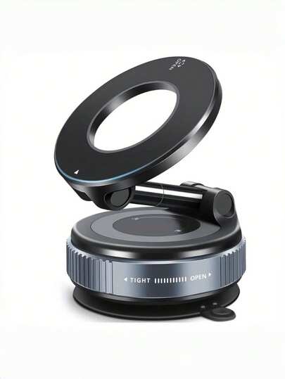 360°可调节磁吸手机支架，适用于汽车/健身房/镜子/光滑表面/浴室镜子，通用型便携折叠车载手机支架，兼容所有智能手机和车型，可折叠设计，固定稳固，高度可调，可折叠磁吸车载手机支架，机械真空吸盘手机支架，适用于汽车/健身房/镜子/光滑表面，配有磁性导向环，兼容、安卓手机，生日礼物，送给家人、朋友的礼物，生日手机支架，手机配件，承重力强。