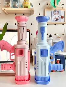 Máquina portátil de burbujas eléctrica de verano, pistola de burbujas manual para juegos al aire libre, soplador de burbujas para niños - Rosa Pálido - Ver 6