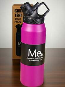 Botella térmica de acero inoxidable 950 ml con tapa deportiva giratoria, doble pared aislante, mantiene bebidas frías y calientes 6 horas, diseño antiderrames, libre de BPA, ideal para oficina, gimnasio, viajes y uso diario - Violeta - Ver 1