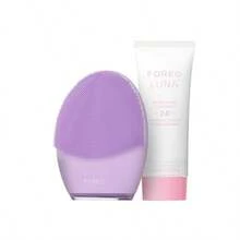 PZW-FOREO Set Deep and Gentle LUNA 4 Sensitive - Cepillo limpiador facial para piel sensible + limpiador LUNA Micro-Foam Cleanser 2.0 100 ml + Masajeador facial reafirmante de limpieza profunda de silicona8766 - Morado - Ver 2